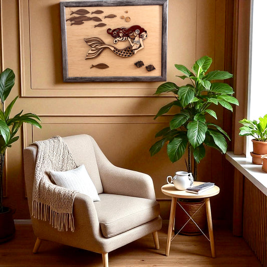 The Sailor’s Muse – Layered Wood & Shell Art