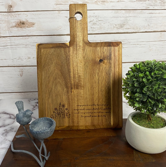 "May your walls know joy" charcuterie board