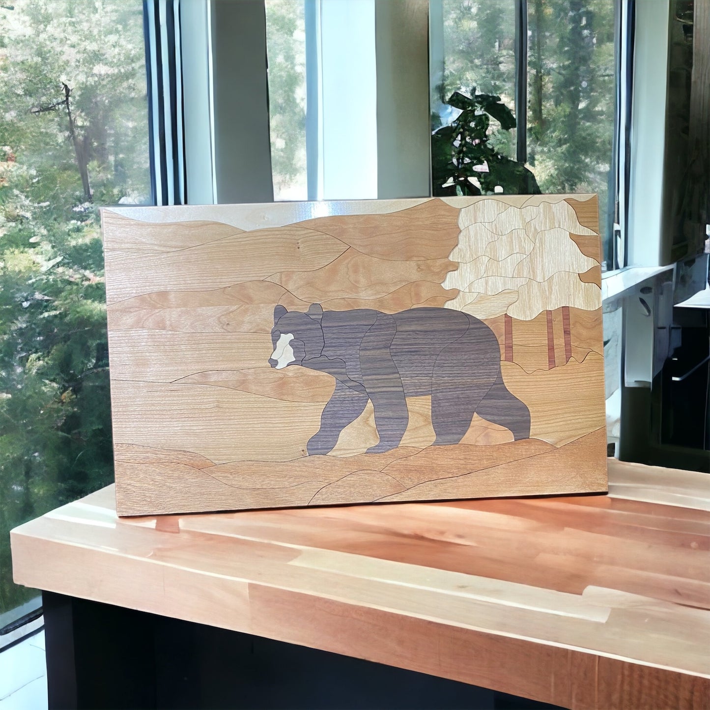 Inlay Bear walking thru woods