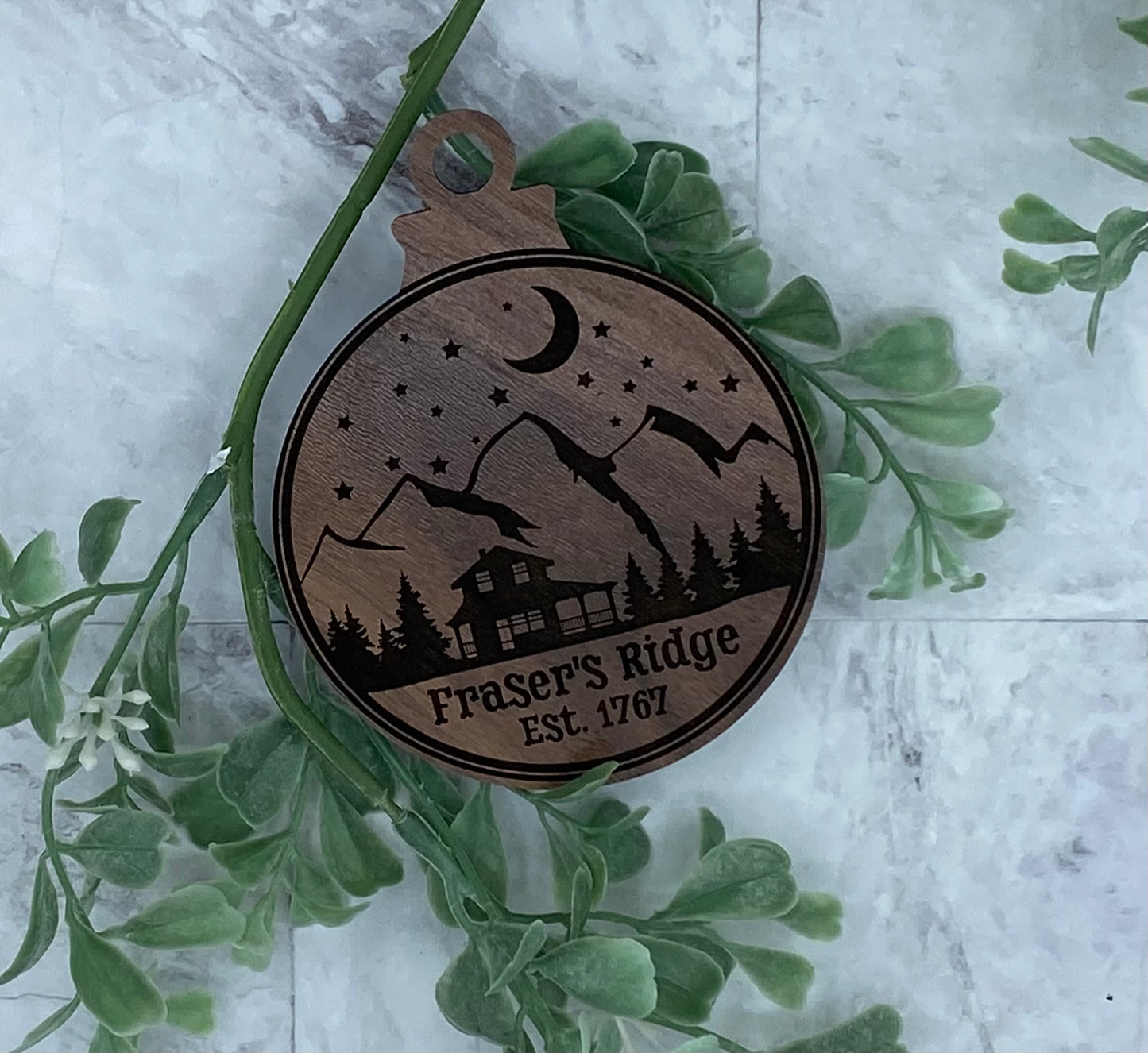 Walnut Fraser's Ridge Ornament for Outlander Series Fans