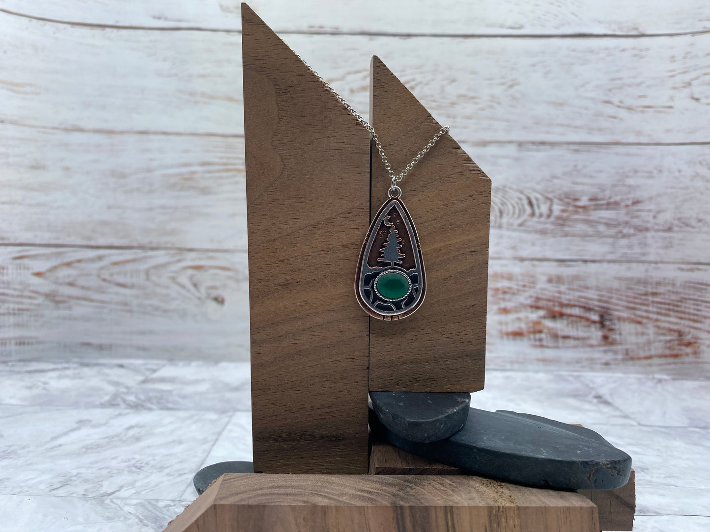 Pine Tree Moon Necklace