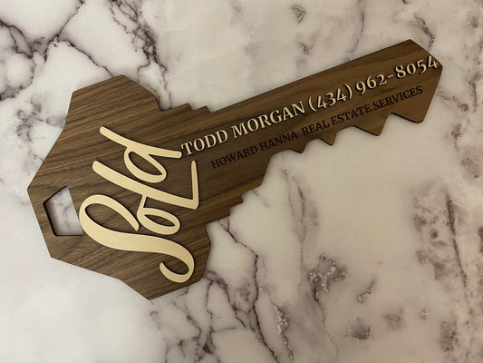 2- Sided Personalized Realtor Sold Key