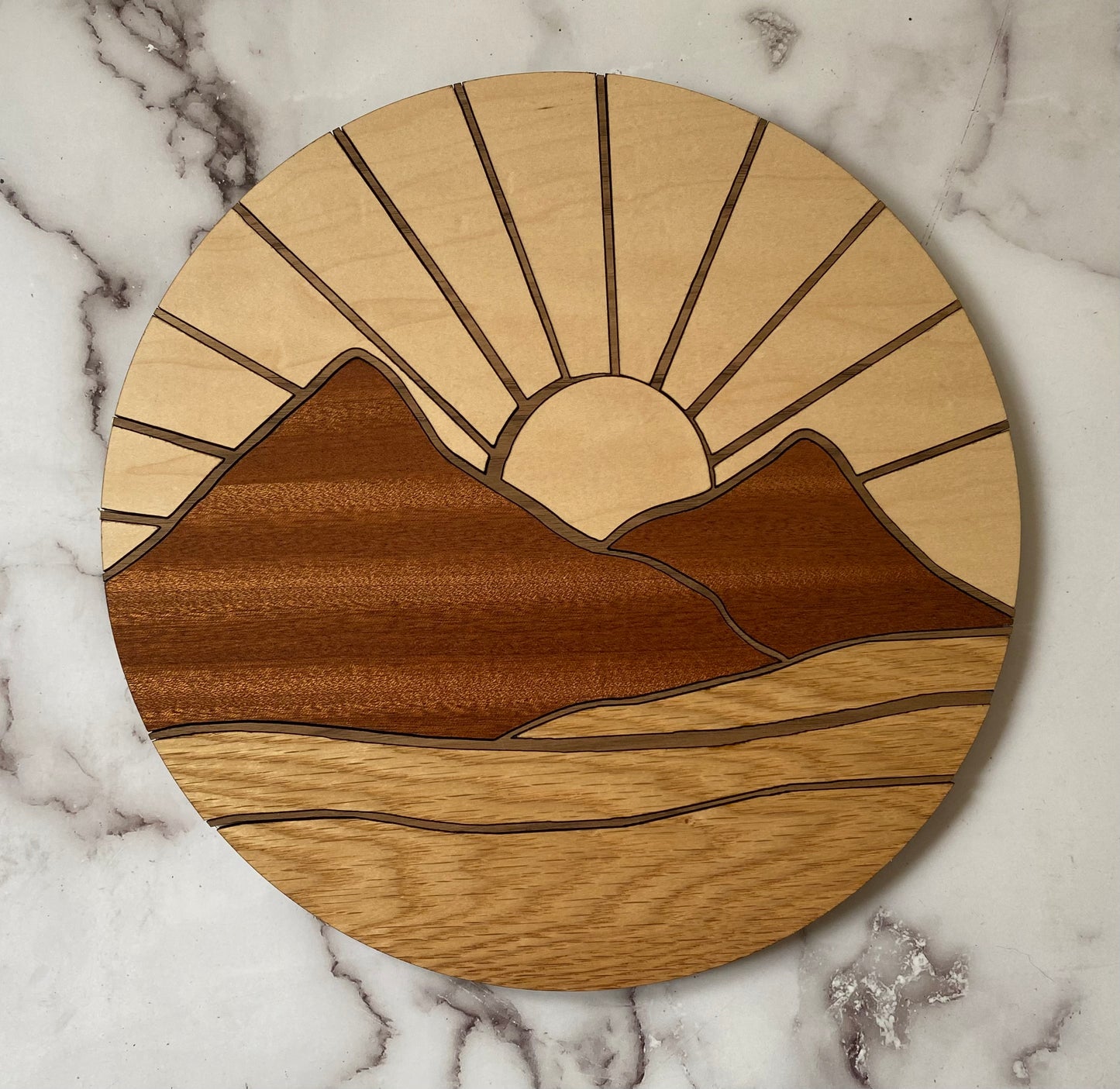 Inlay Mountainscape Maple Sun – Sunrise Over the Peaks