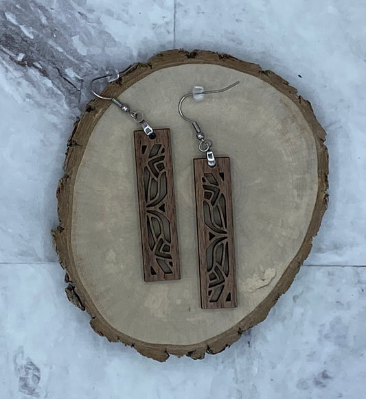 Walnut Mandala Drop Earrings 1