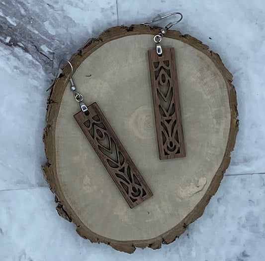 Walnut Mandala Drop Earrings 2