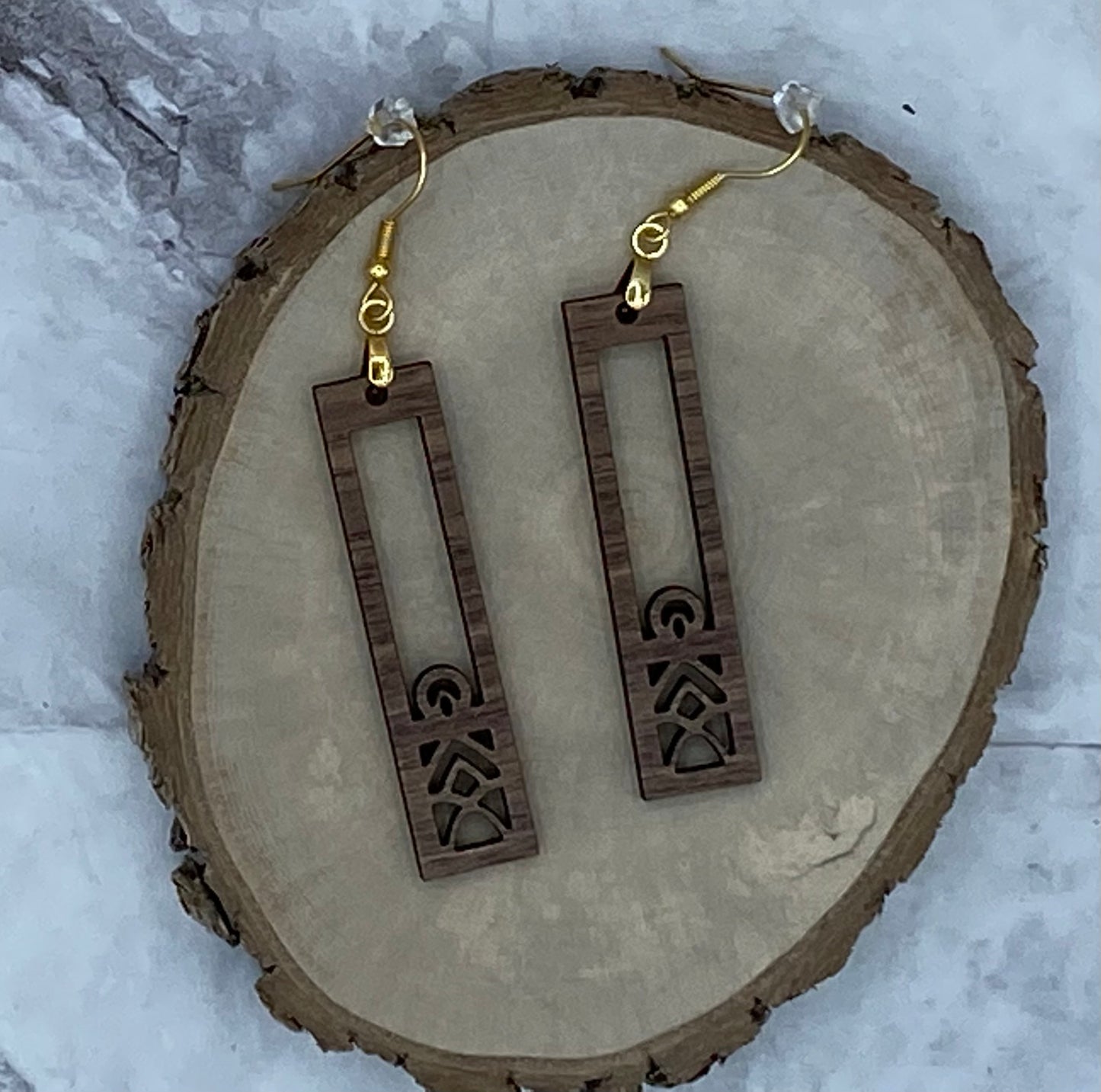 Walnut Mandala Drop Earrings 3