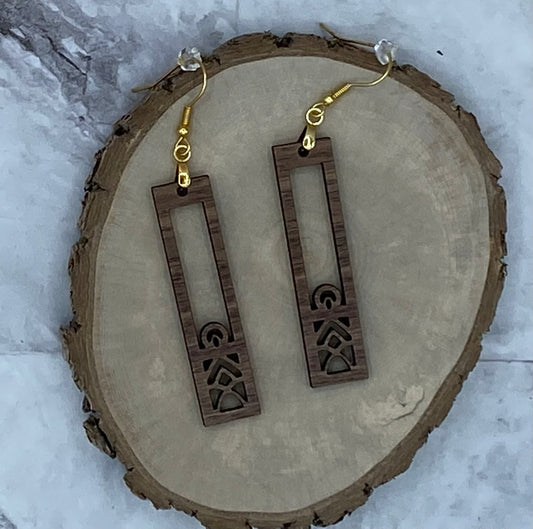Walnut Mandala Drop Earrings 3