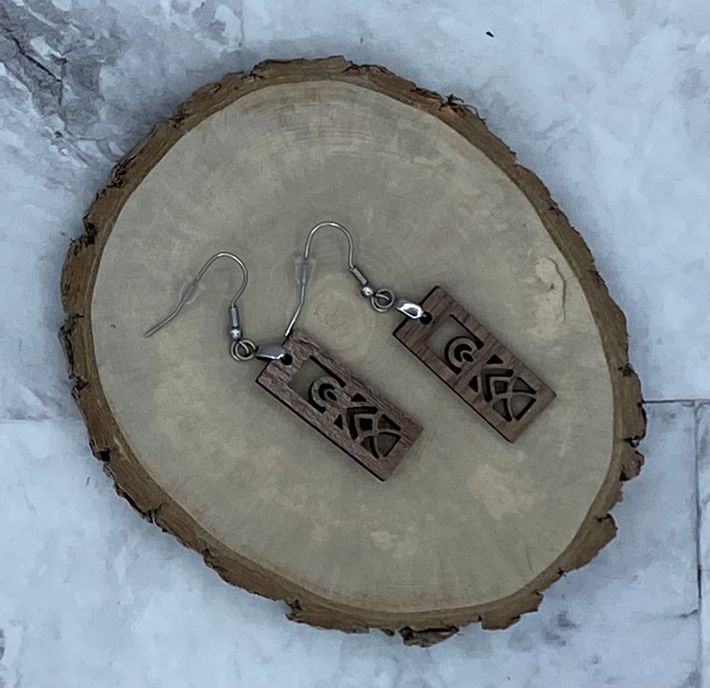 Walnut Mandala Drop Earrings 4