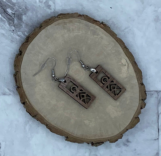 Walnut Mandala Drop Earrings 4