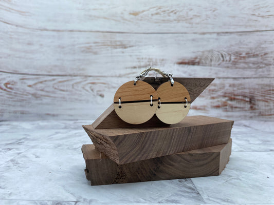 Cherry and Maple Hinged Drop Circle Earrings