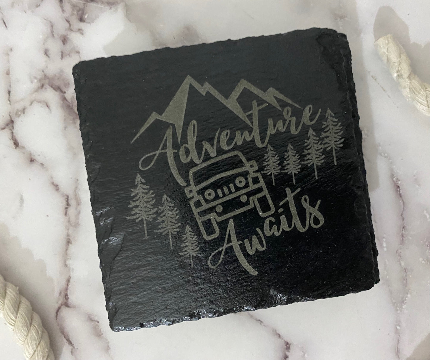 Set of 4 Adventure Awaits Jeep Coasters