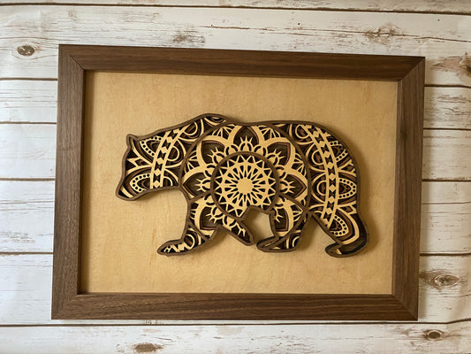 "Protector Bear" Mandala Wall Art