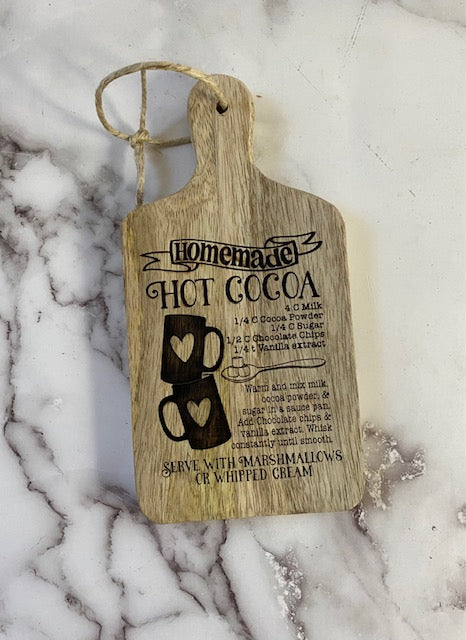 Mango 4" x 8" Paddle Board with Recipe for Homemade Cocoa