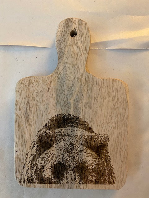 4" x 6" Mango Peeking Bear paddle board