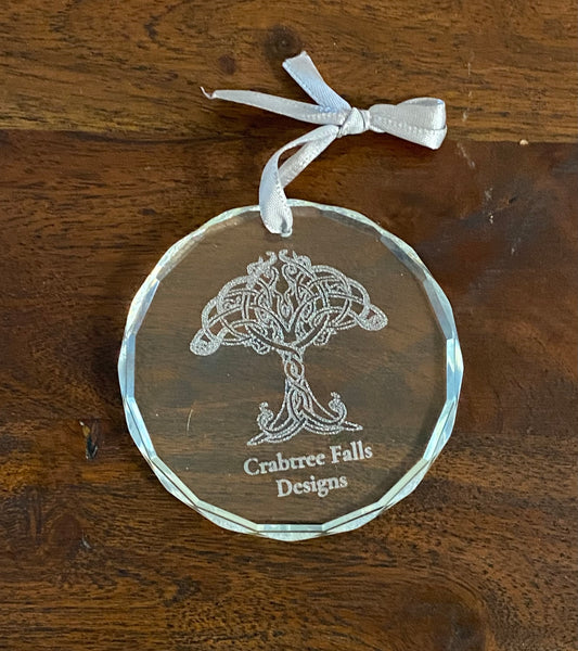 Beautiful 3" Beveled Personalized Crystal Ornament