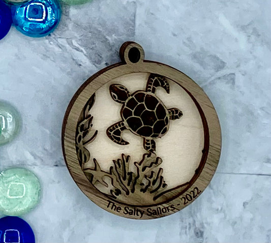 Customized Branded Airbnb VRBO STR Host Items Sea Turtle Ornament