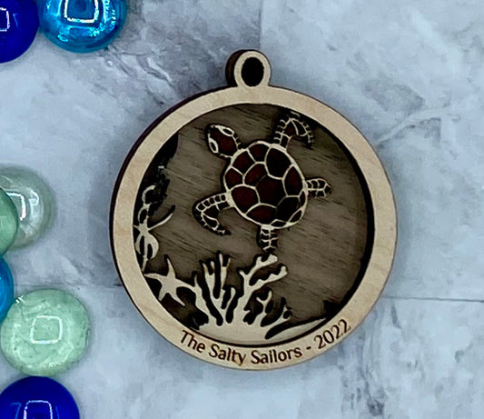 Customized Branded Airbnb VRBO STR Host Items Sea Turtle Ornament