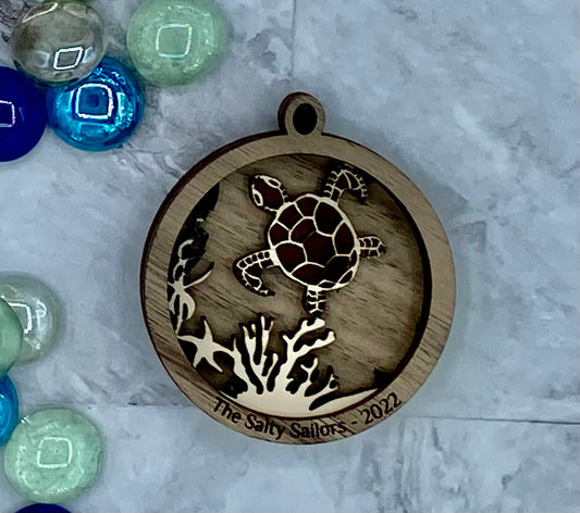 Customized Branded Airbnb VRBO STR Host Items - Sea Turtle Ornament