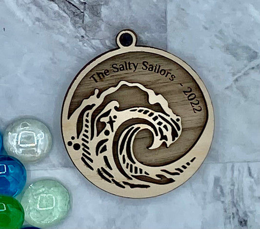 Customized Branded Airbnb VRBO STR Host Items Wave Ornament