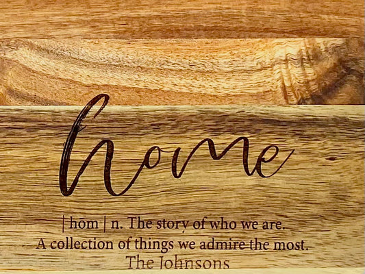 Personalized "Home" Charcuterie Board