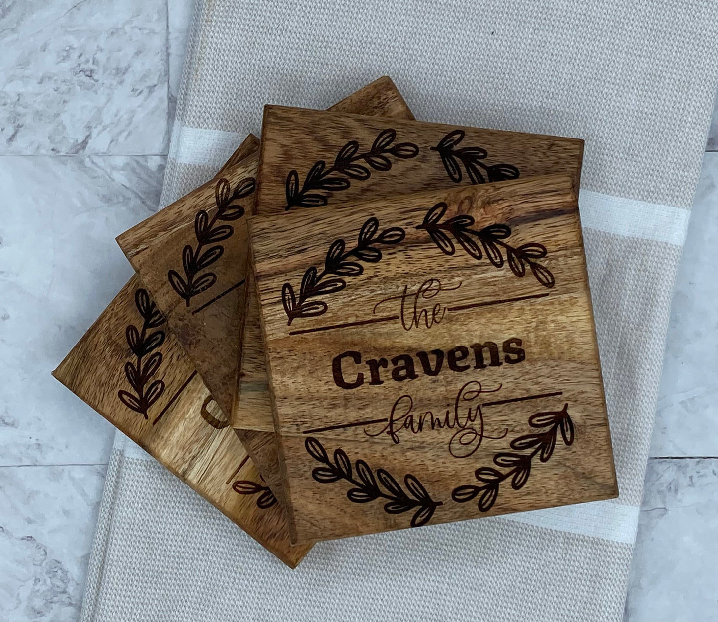 Personalized New Home Gift - Charcuterie Cutting Board and Coasters Gift Set