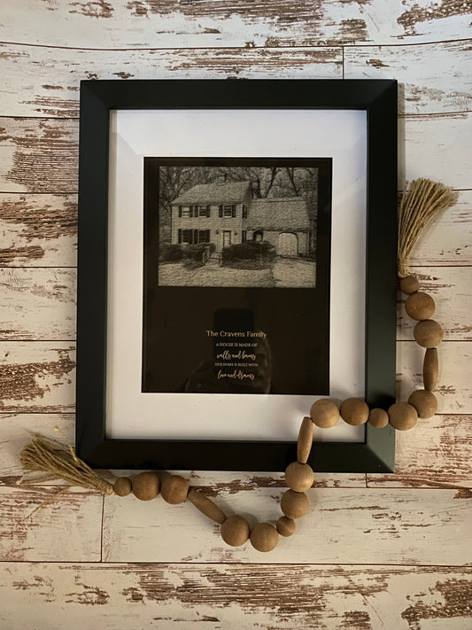 "A House is Made of Walls and Beams, Our Home is Built with Love and Dreams". Further customize this keepsake gift with the family name or the name of the home.
