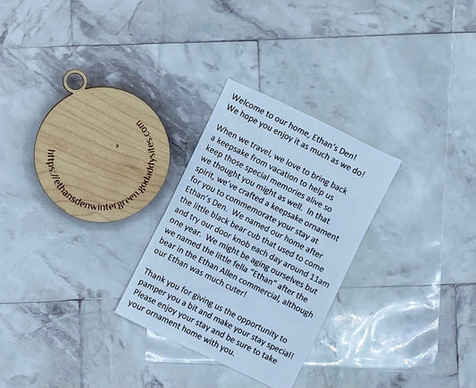 Starter Set of 5 Personalized Bear in Forest (Style 6) Ornaments or Magnets