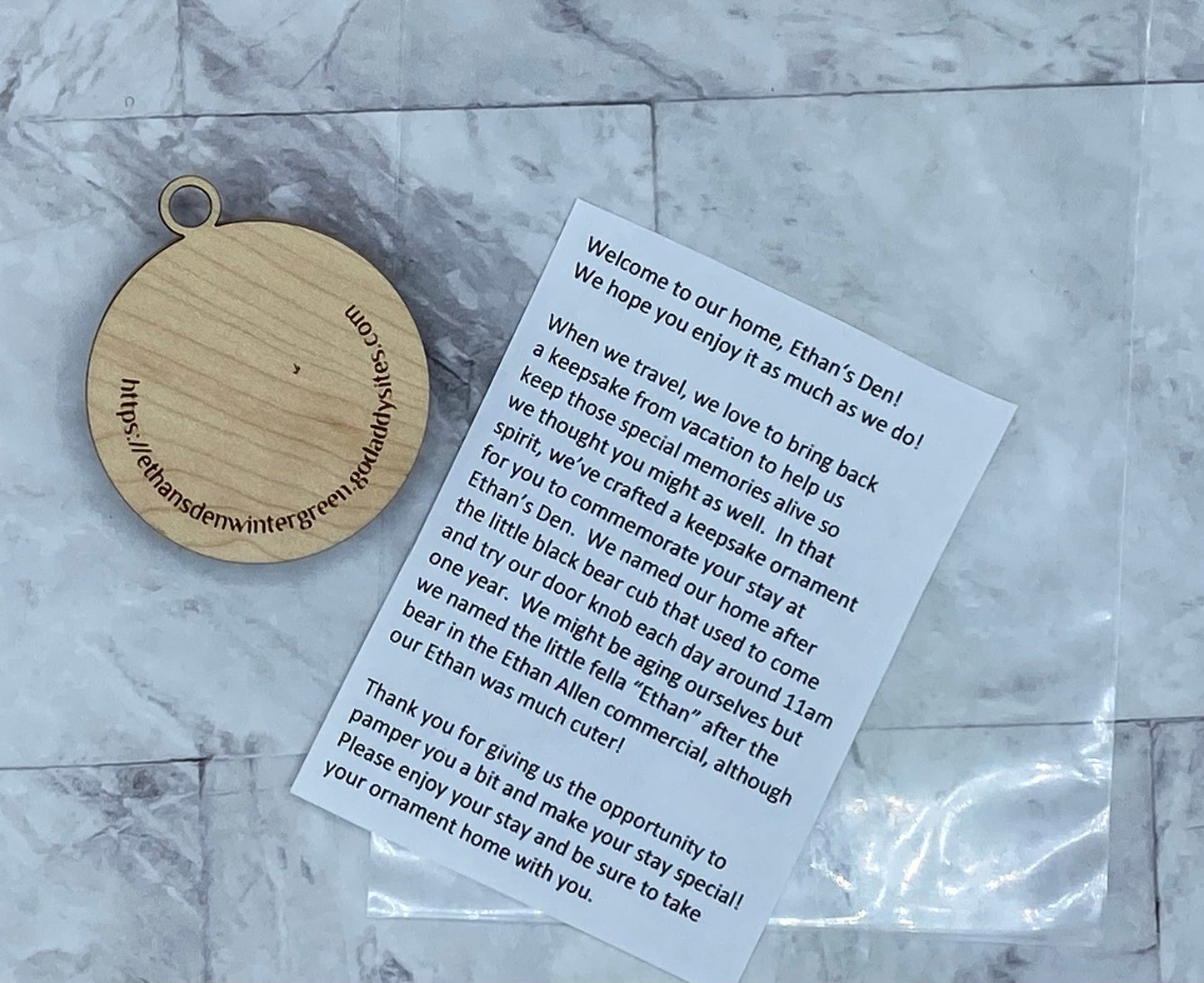 Set of 10 Personalized Bear in Forest (Style 5) Ornaments or Magnets