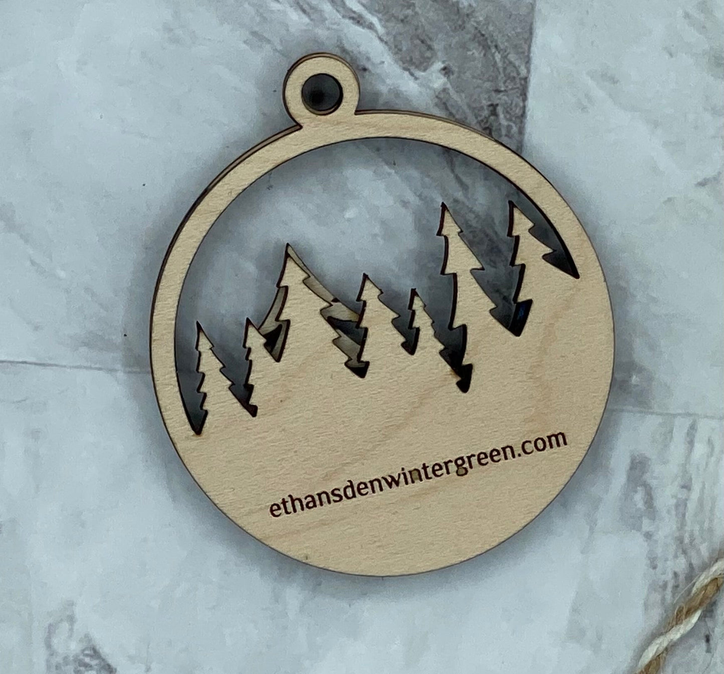 Starter Set of 5 Personalized Mountains & Forest (Style 1) Ornaments or Magnets