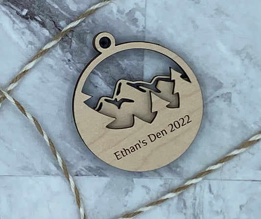 Customized Branded Airbnb VRBO STR Host Items Mountains and Forest Ornament