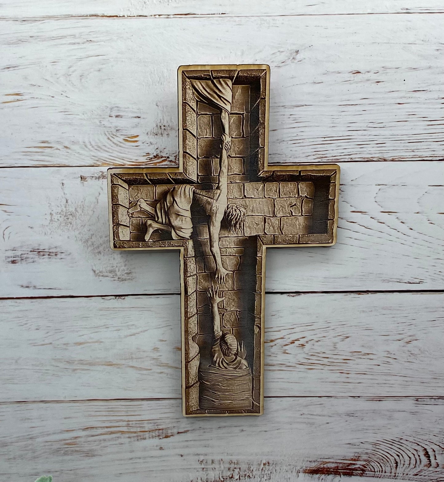 Illusion Art - Helping Hand of Christ that appears to be 3D