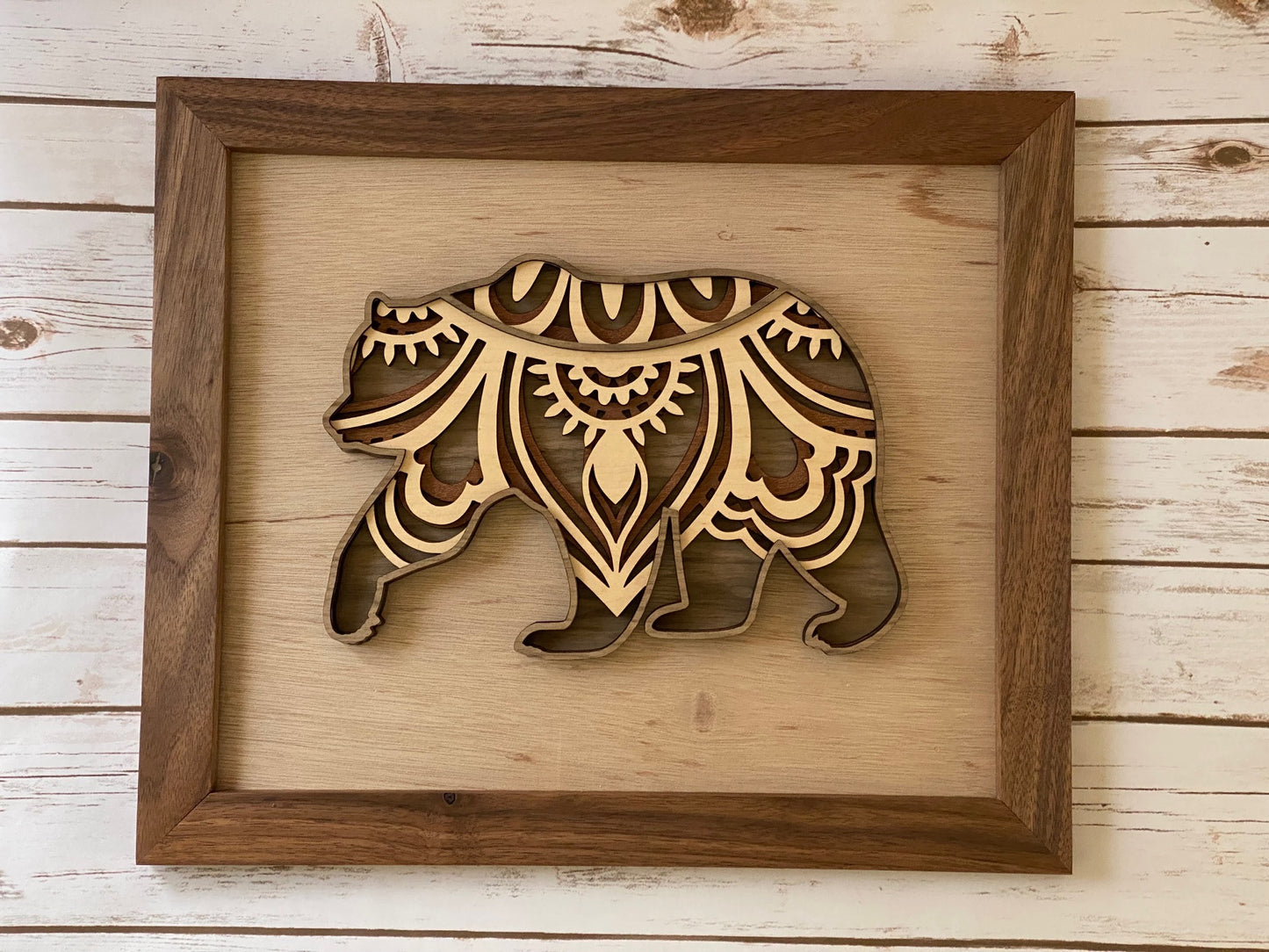 "Curious Bear" Mandala Art Wall Decor