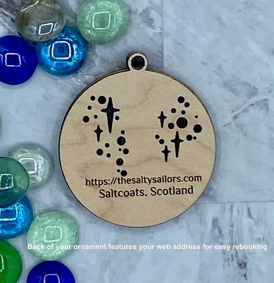 Starter Set of 5 Personalized Starry Night Lighthouse (Style 1) Ornaments or Magnets