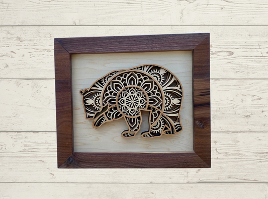 "Roaming Bear" Mandala Wall Decor