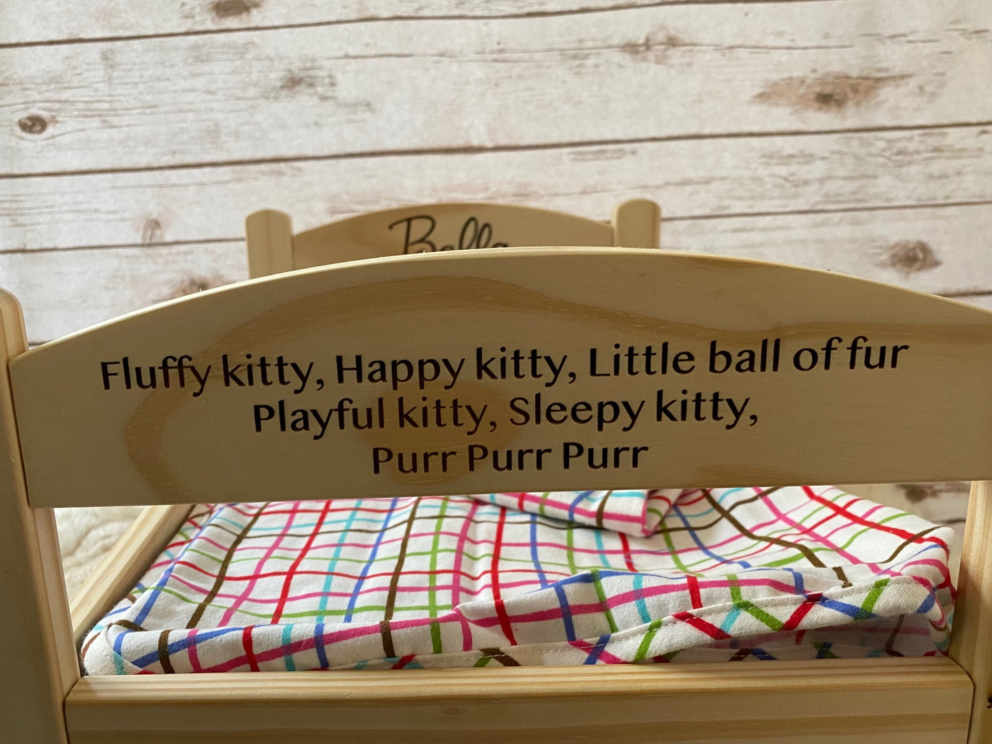 Personalized Wooden Cat Bed