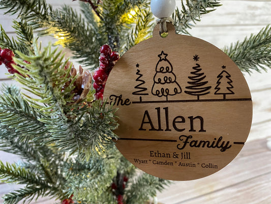 Personalized Family Christmas Ornament