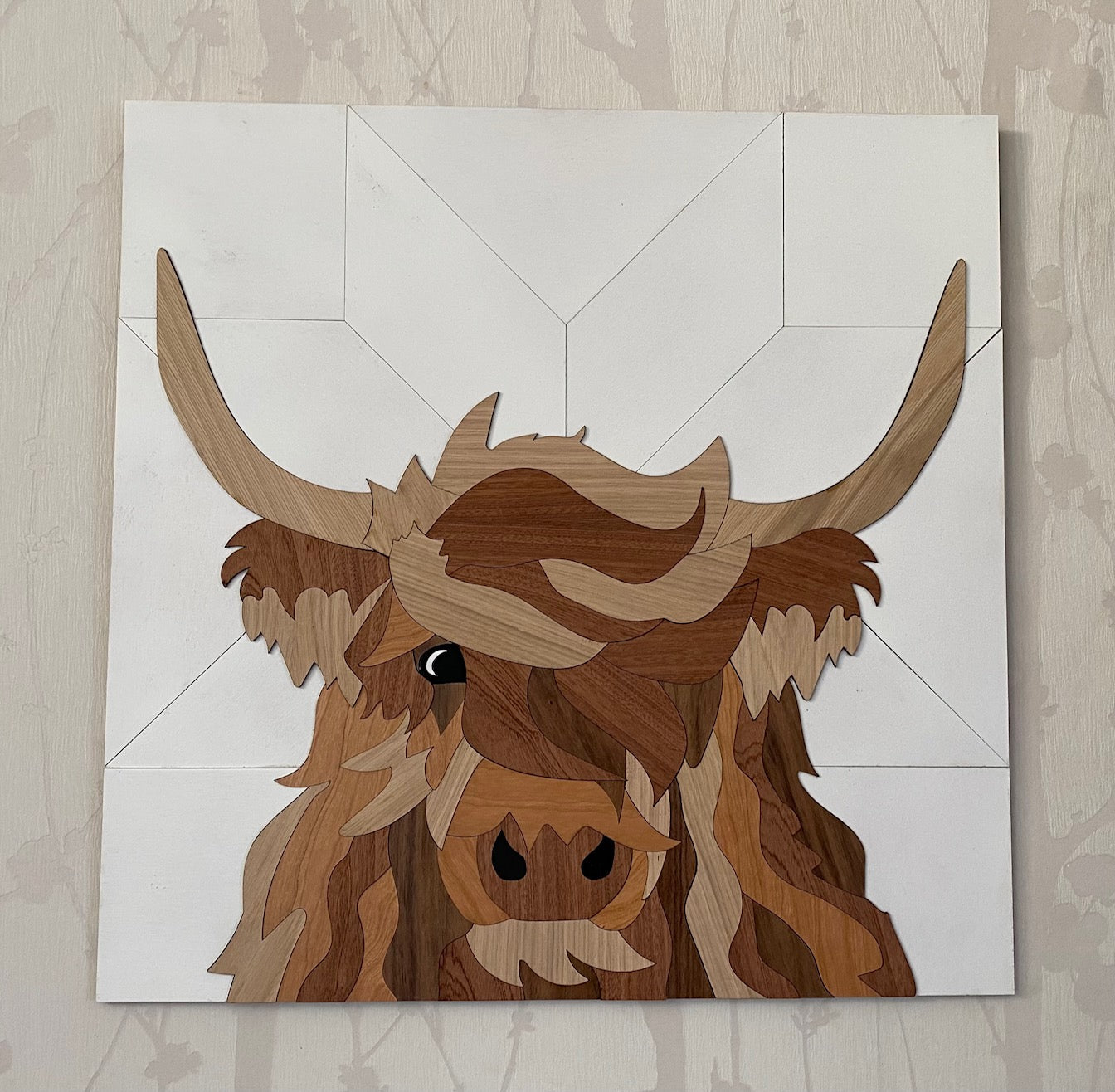 Inlay Highland Cow Wall Art 18" x 18"