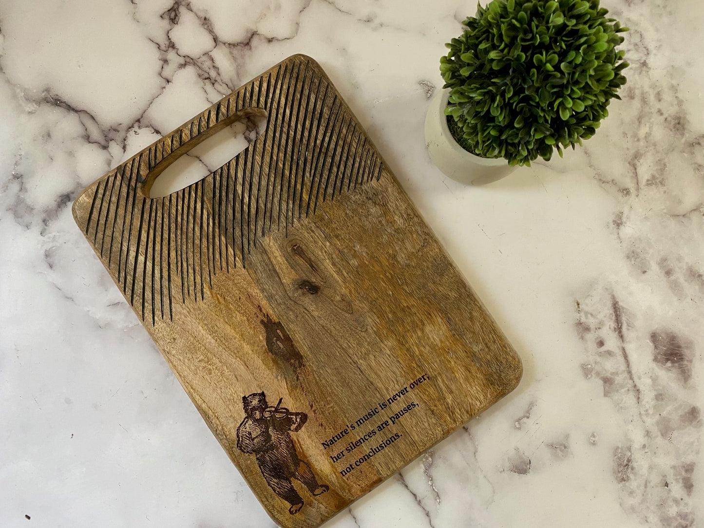 Rustic Collection "Vintage Fiddler Bear" Charcuterie Board
