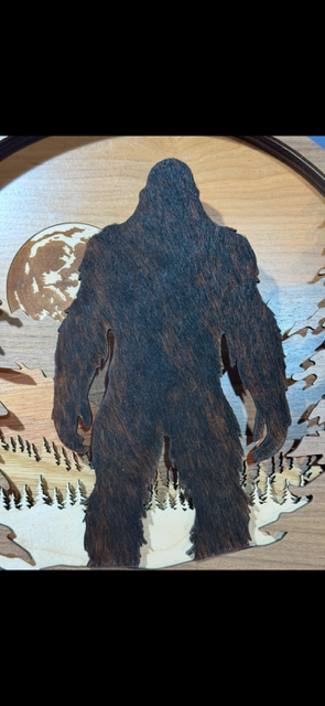 Bigfoot in the Moonlight - featuring a hair on hide Bigfoot