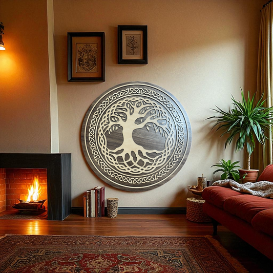 Circle of Life - Tree of Life, Walnut & Maple Wall Art (14.5")