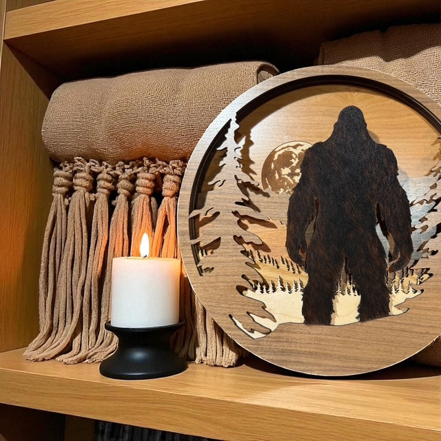 Bigfoot in the Moonlight - featuring a hair on hide Bigfoot