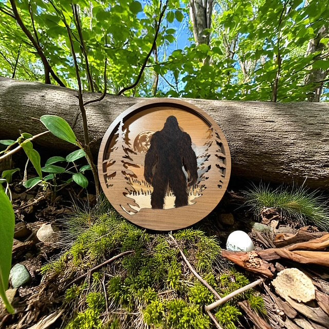 Bigfoot in the Moonlight - featuring a hair on hide Bigfoot