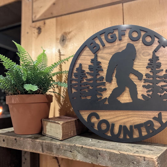 Bigfoot Country - Handcrafted Layered Wood Wall Art