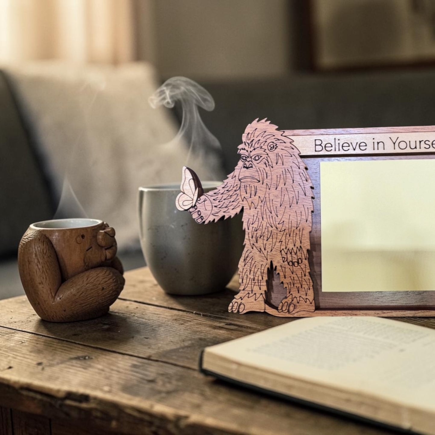 Believe in Yourself – Bigfoot Post-It Note Holder
