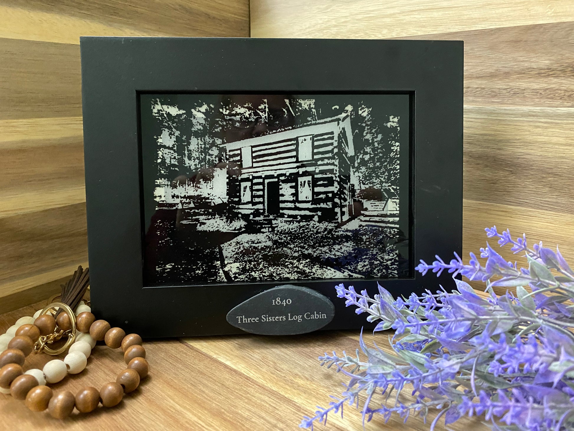 Custom Old School Framed "Negative-style" Engraved Photo of Your Home