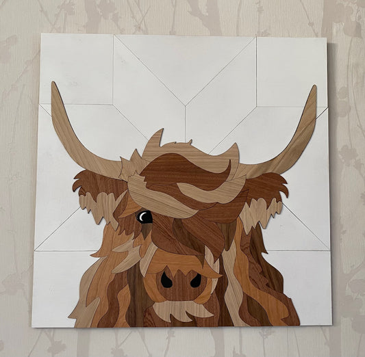 Inlay Highland Cow Wall Art