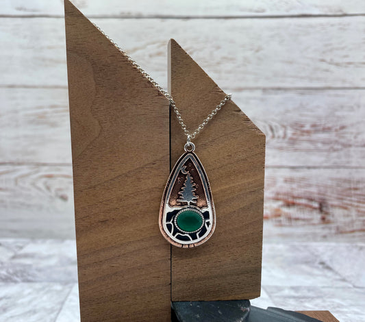 Pine Tree Moon Necklace