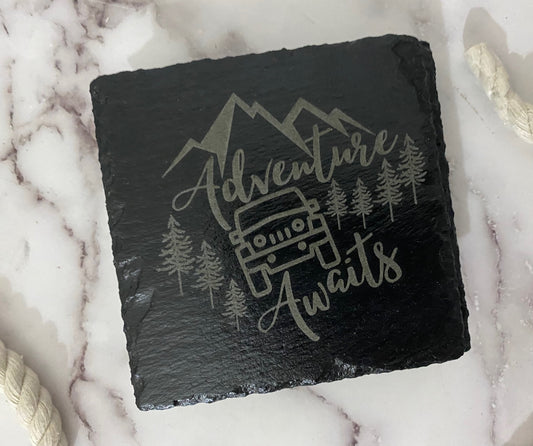 Set of 4 Adventure Awaits Jeep Coasters