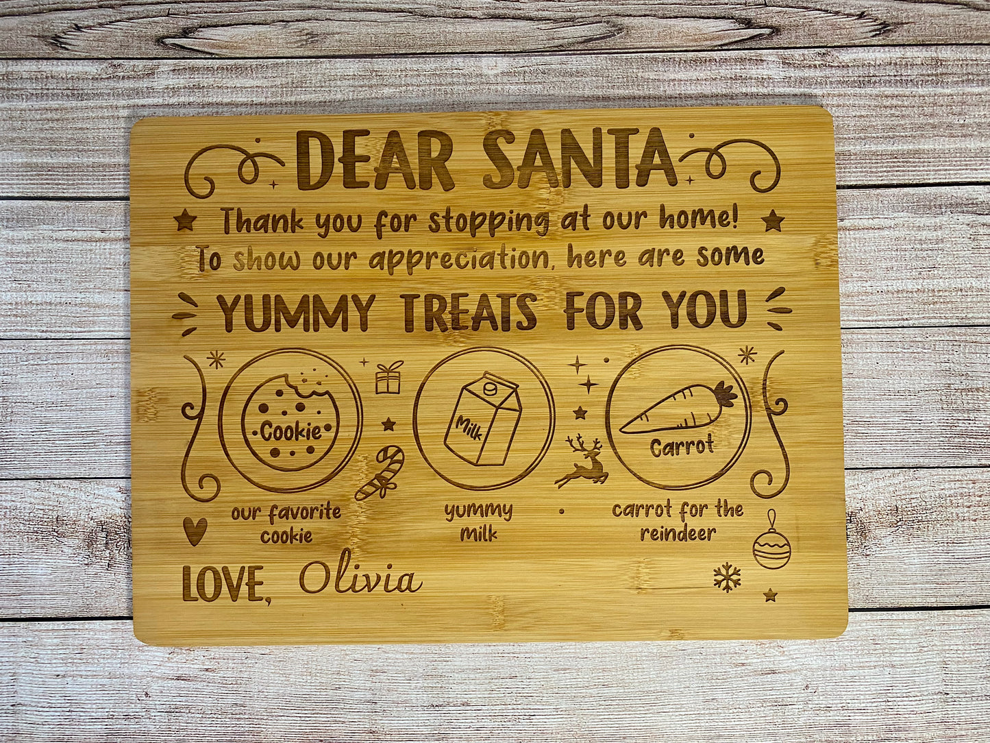 Personalized Dear Santa Carrots, Cookies & Milk Tray