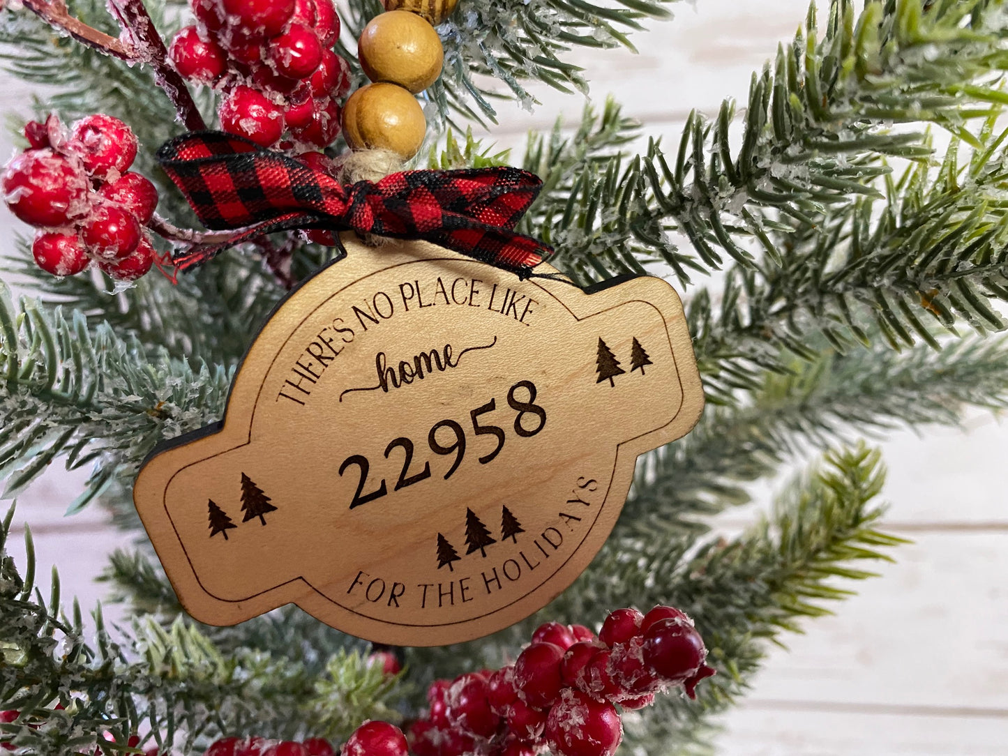Personalized There's No Place Like Home for the Holidays Zipcode Ornament